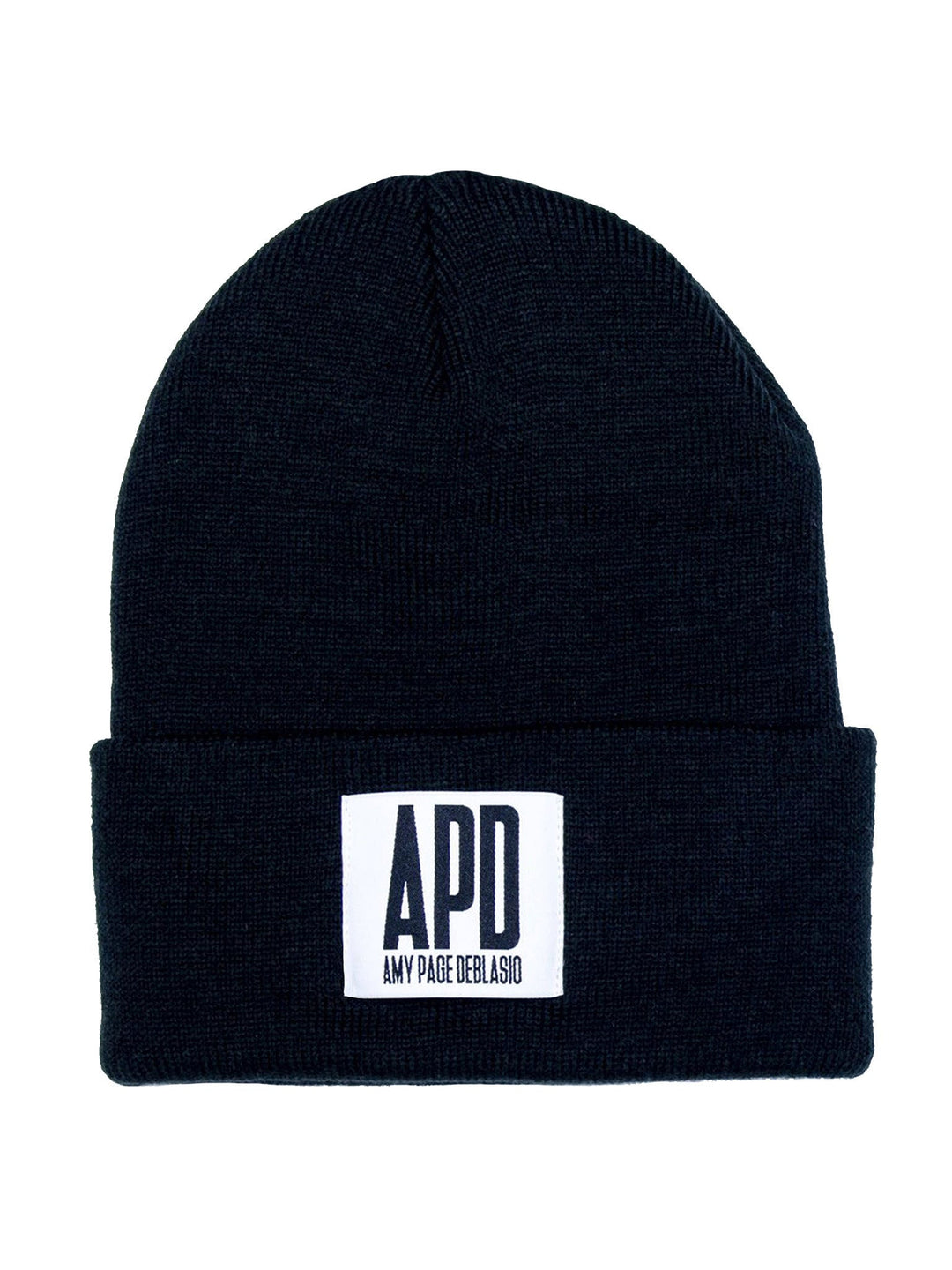 Amy Page DeBlasio Hats Black Beanie with Logo Tag