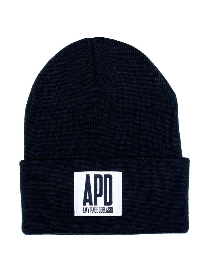 Amy Page DeBlasio Hats Black Beanie with Logo Tag