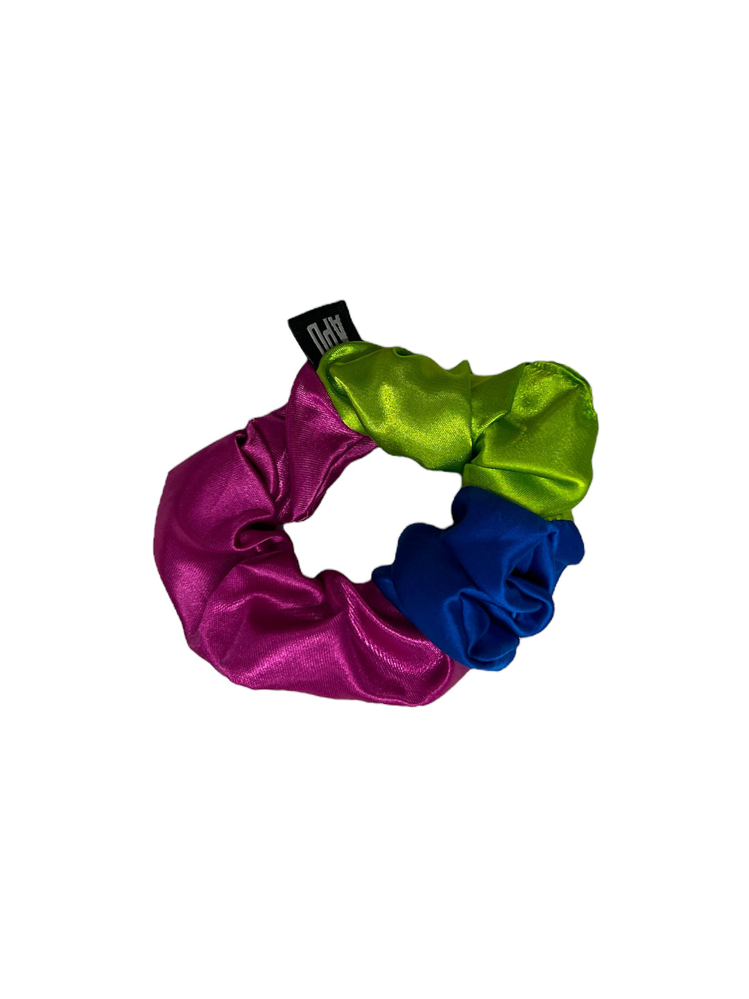 Amy Page DeBlasio Scrunchie Color Block Satin No Waste Scrunchie