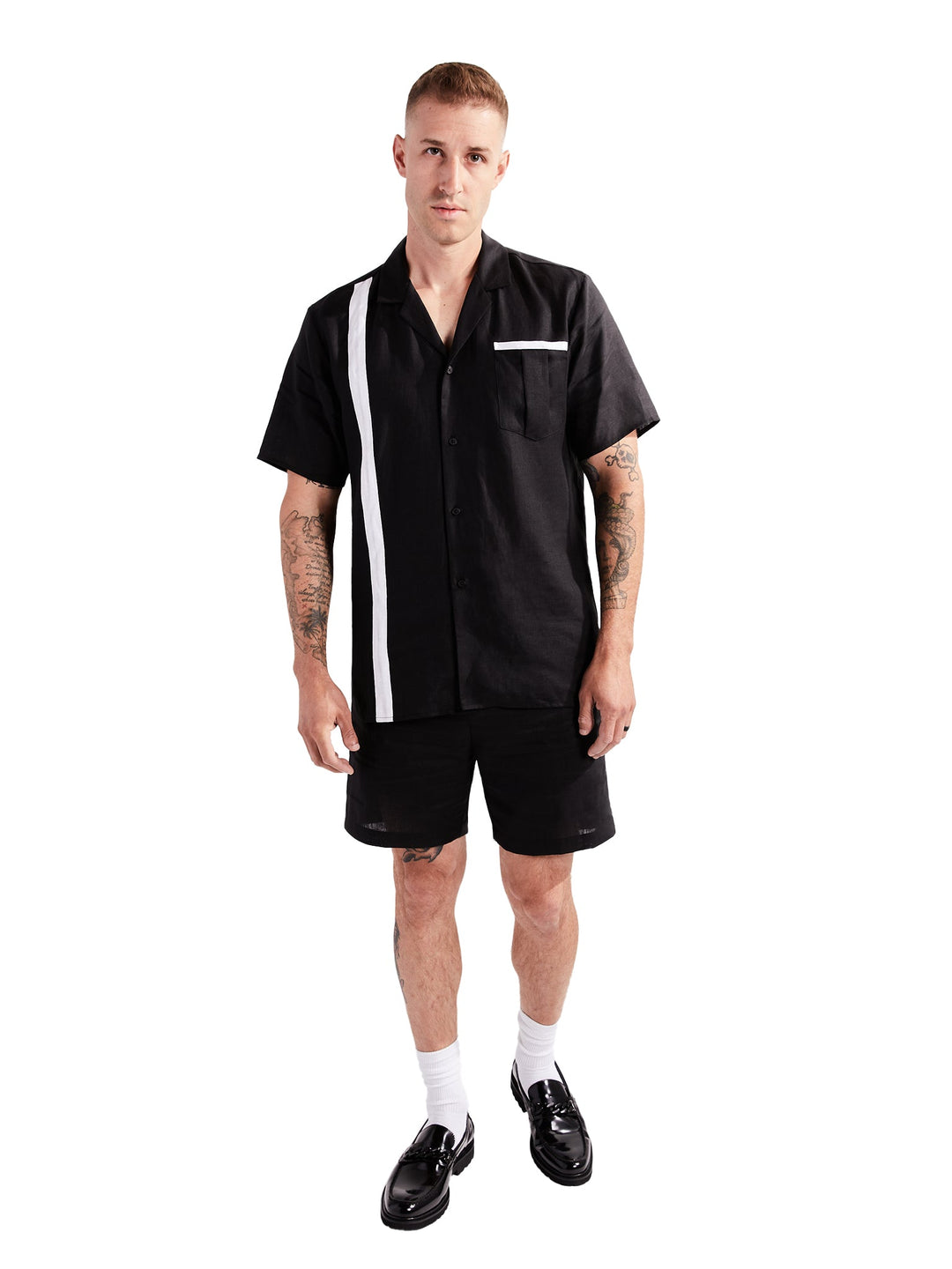 Amy Page DeBlasio Shorts Linen Shorts in Black