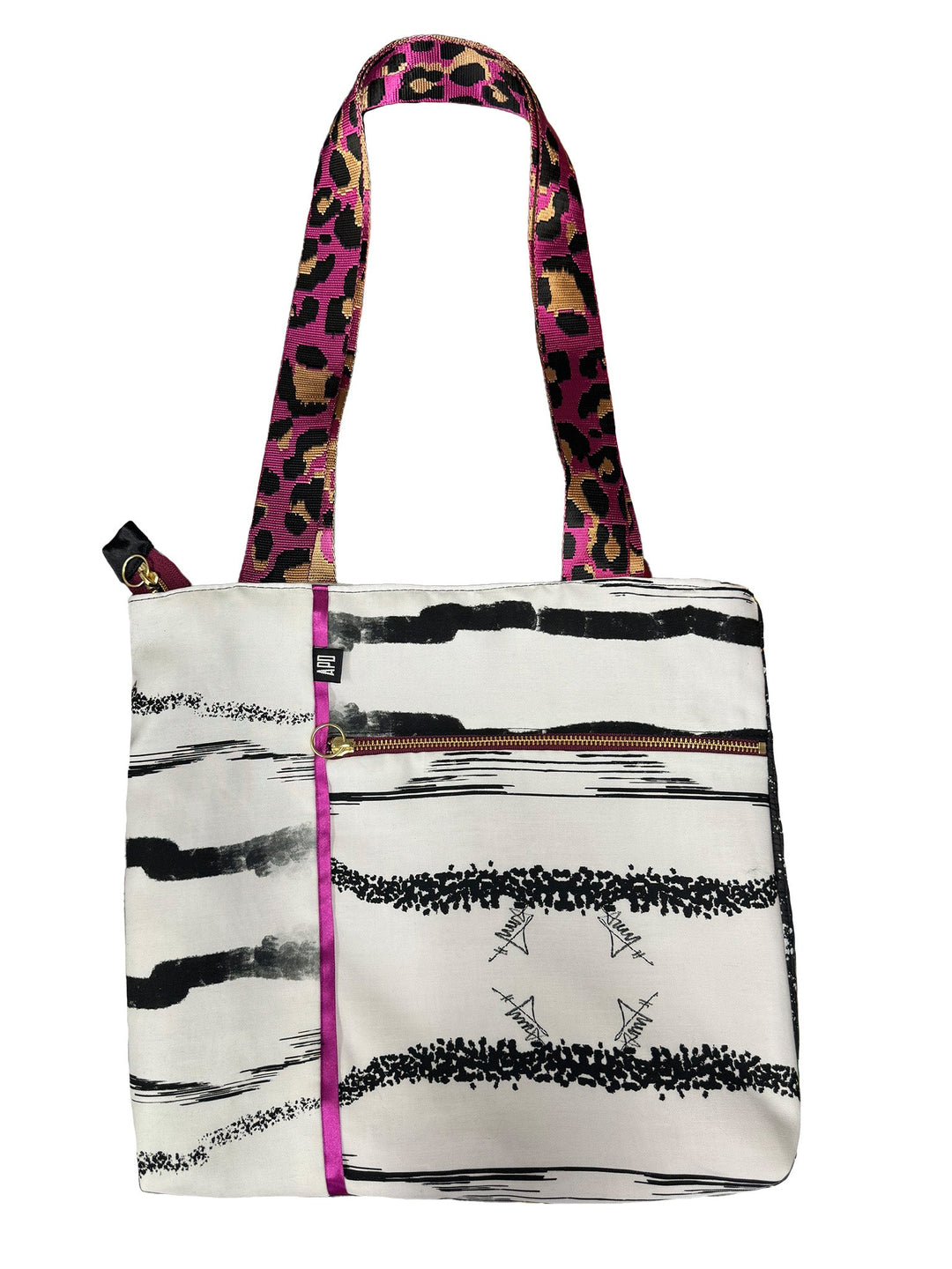 Amy Page DeBlasio Tote Bag Custom Print & Pink Leopard No Waste Tote Bag