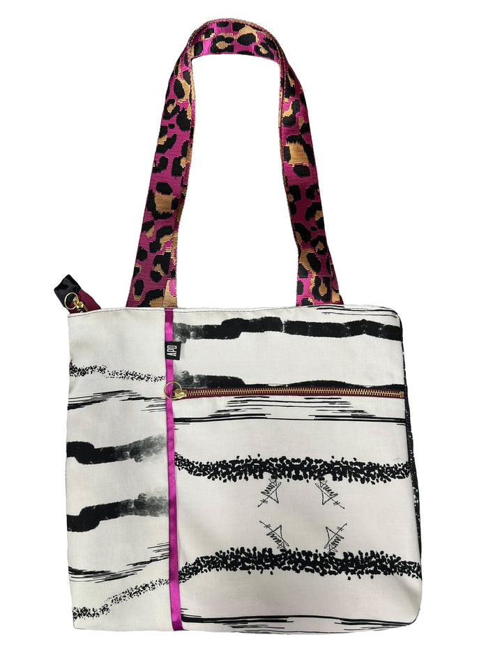 Amy Page DeBlasio Tote Bag Custom Print & Pink Leopard No Waste Tote Bag
