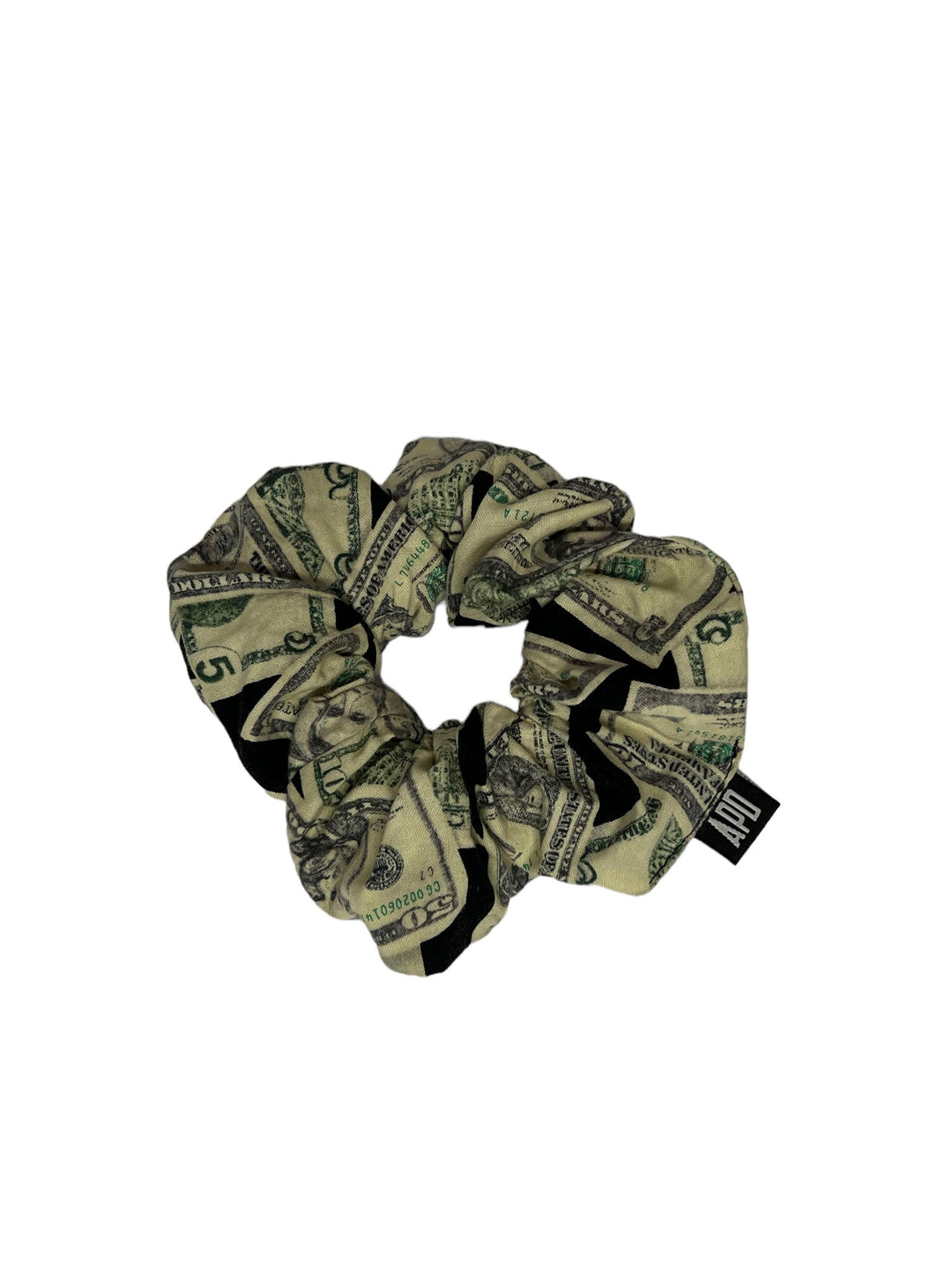 Amy Page DeBlasio Scrunchie Money Print Cotton No Waste Scrunchie