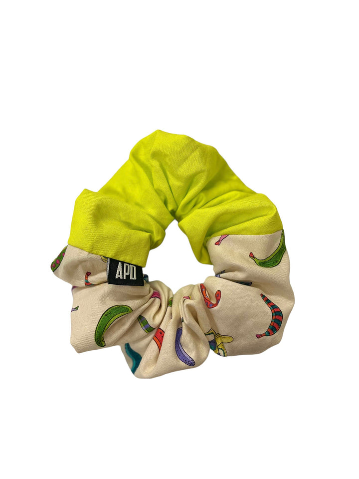 Amy Page DeBlasio Scrunchie Two-Tone Banana Cotton No Waste Scrunchie