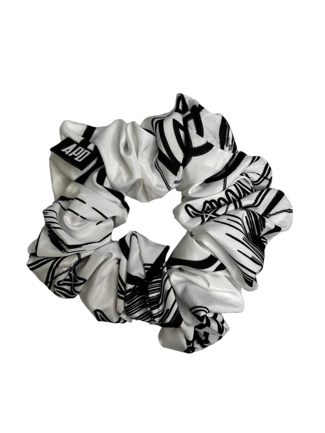 Amy Page DeBlasio Scrunchie Custom Print (Black & White) No Waste Scrunchie