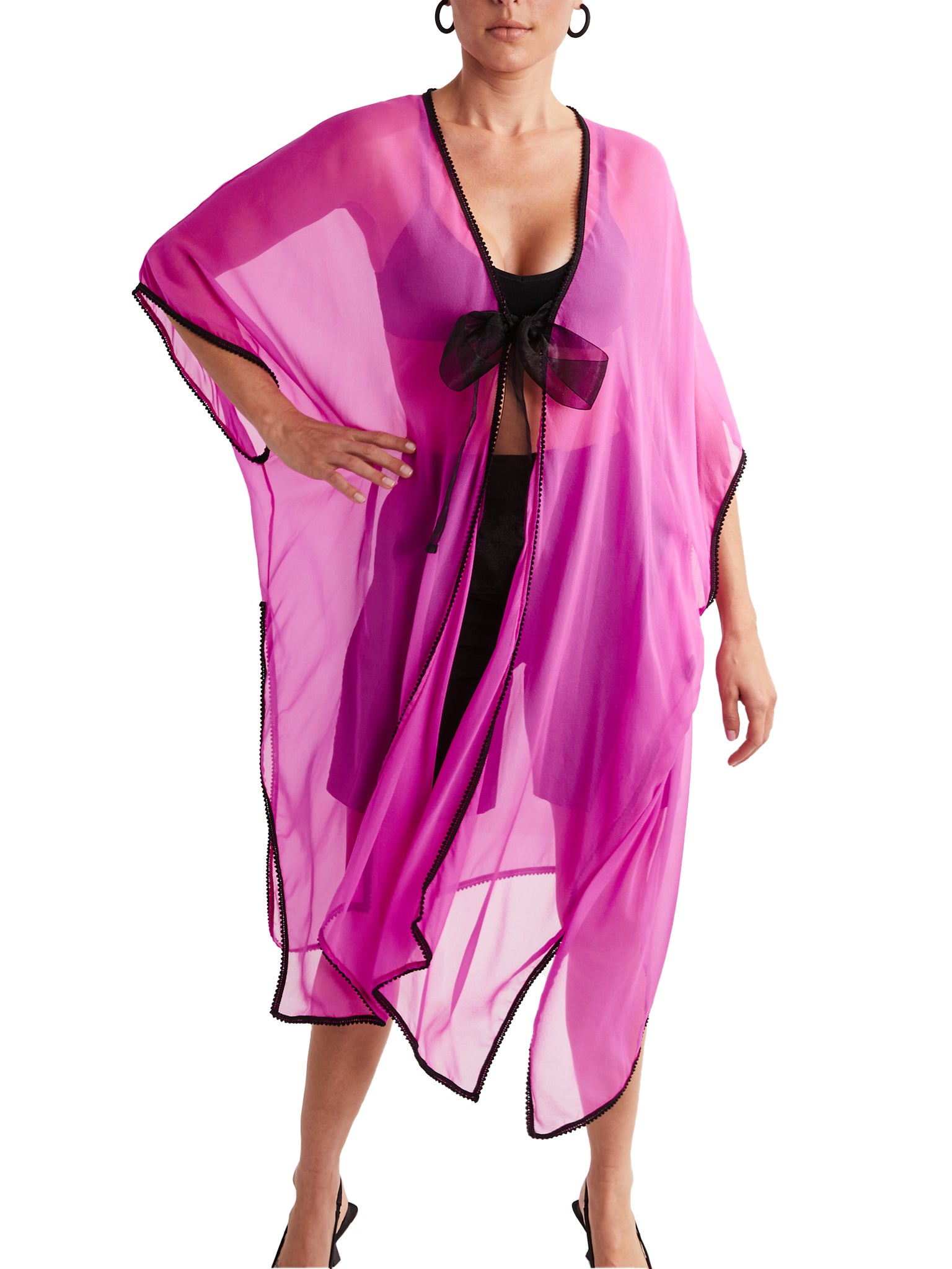 Women's Pink Kimono Shawl - 100% Silk – Amy Page DeBlasio