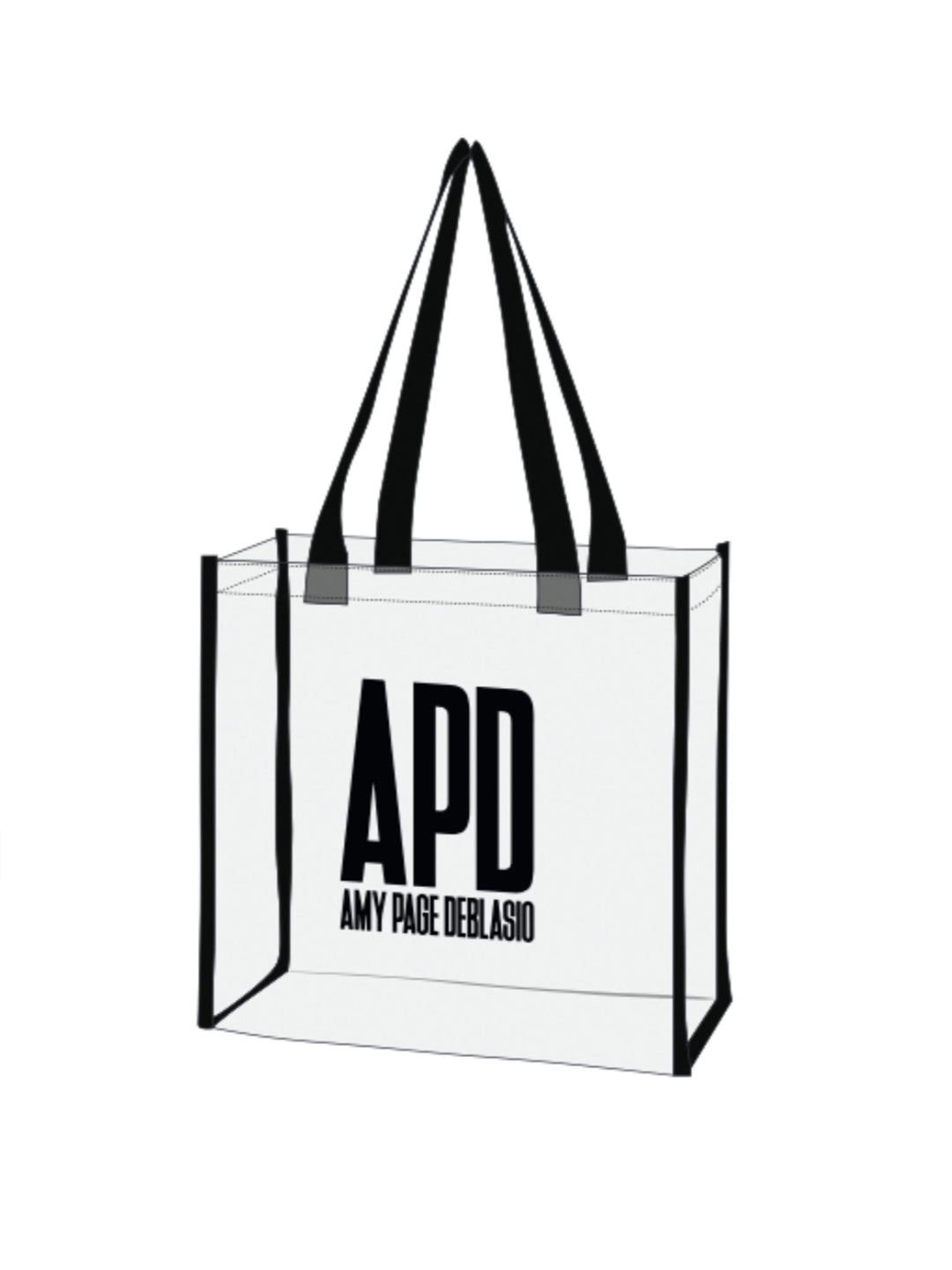 Amy Page DeBlasio Tote Bag Logo Tote Bag in Clear Vinyl