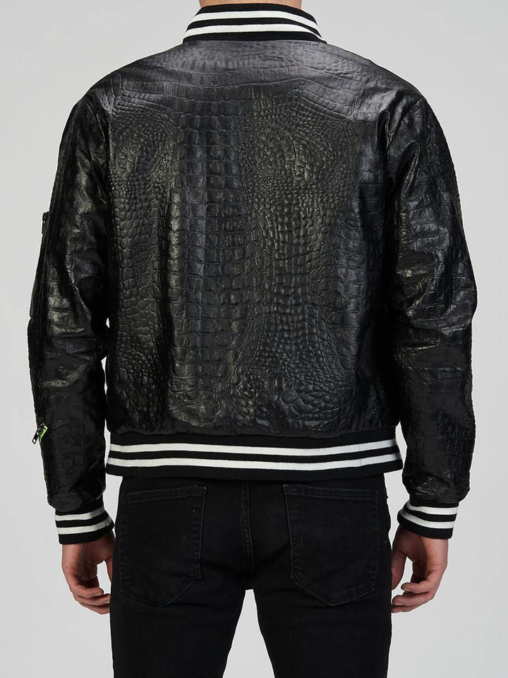 Amy Page DeBlasio Jackets and Coats Leather Bomber Jacket in Black