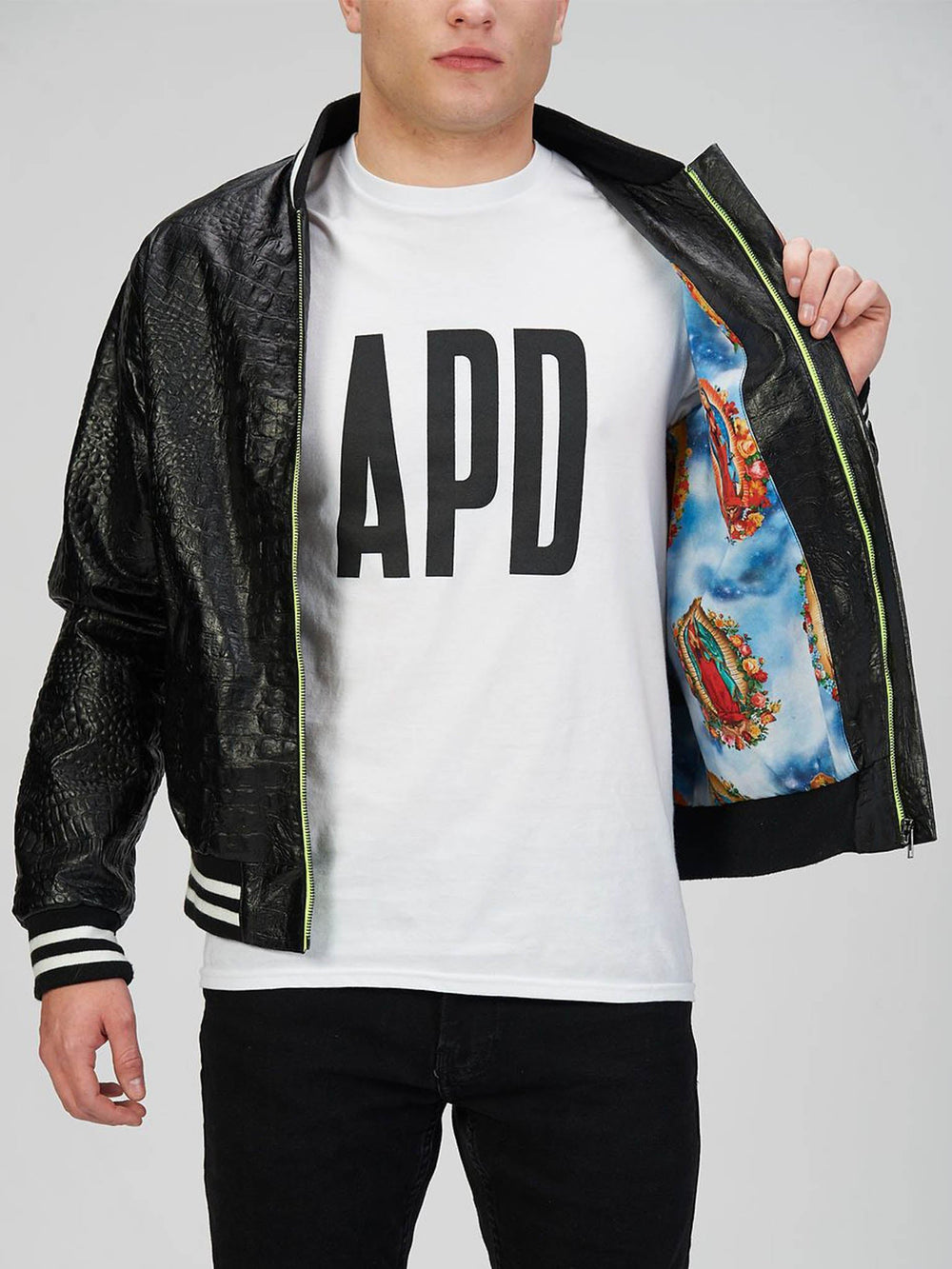 Amy Page DeBlasio Jackets and Coats Leather Bomber Jacket in Black