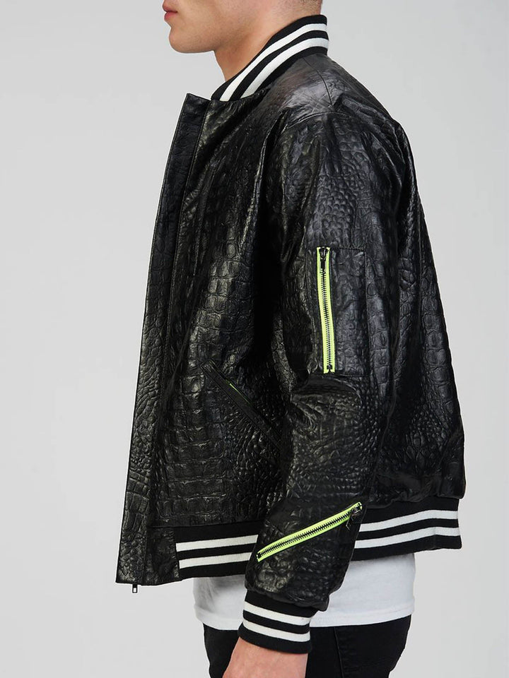 Amy Page DeBlasio Jackets and Coats Leather Bomber Jacket in Black