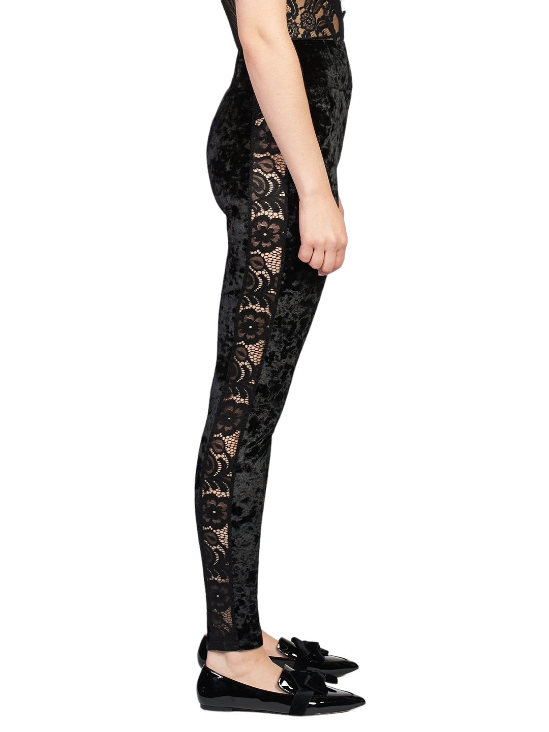 formal leggings with lace down the side 