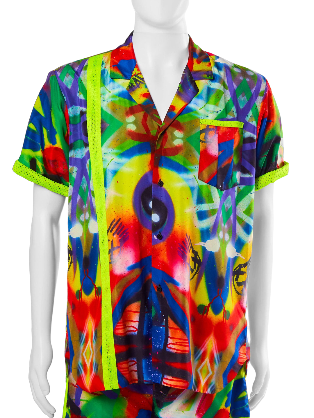 Amy Page DeBlasio Tops Button-Down Shirt in Graffiti Print