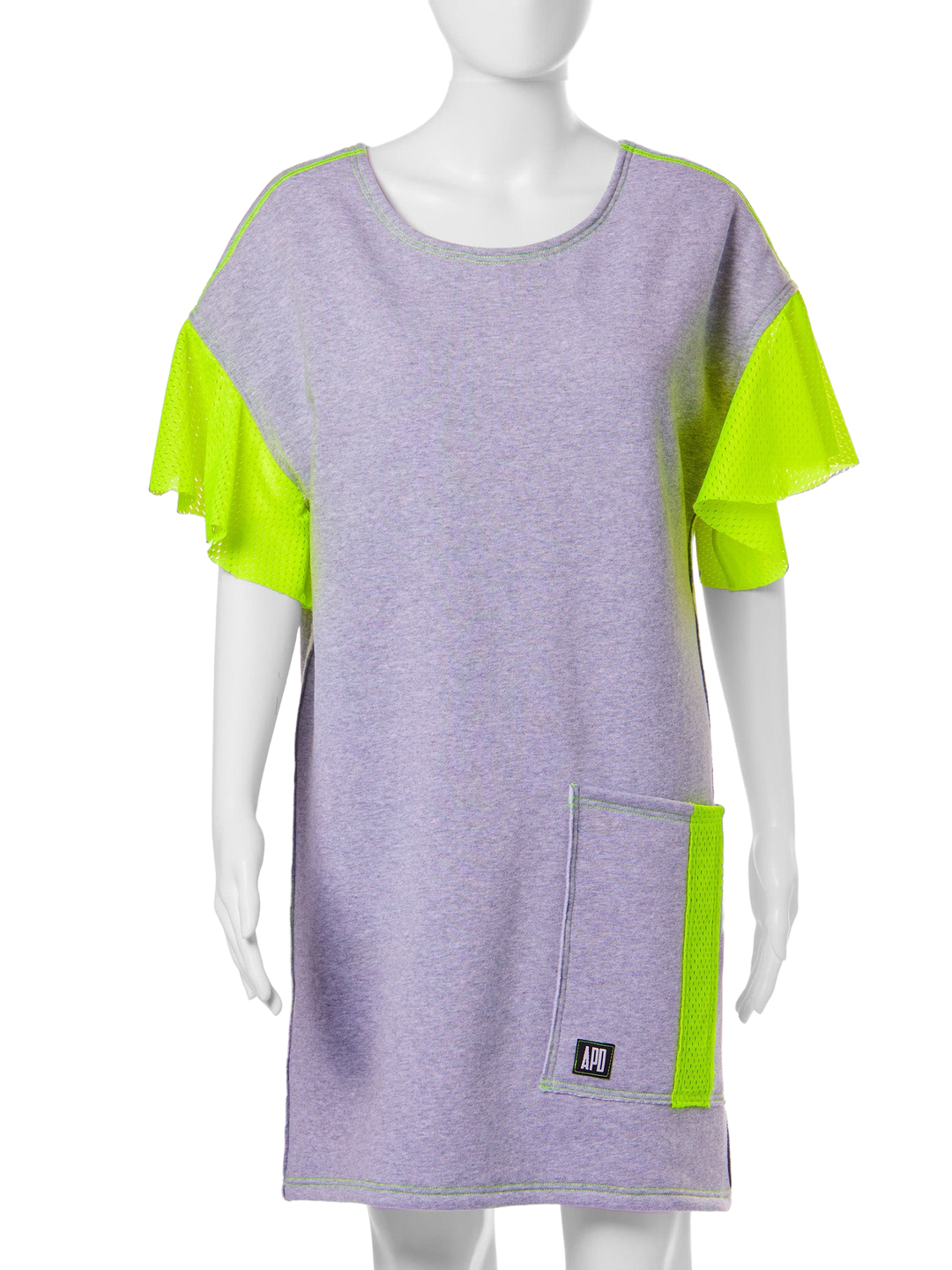 Amy Page DeBlasio Dresses Grey Sweatshirt Dress with Flounce Sleeve