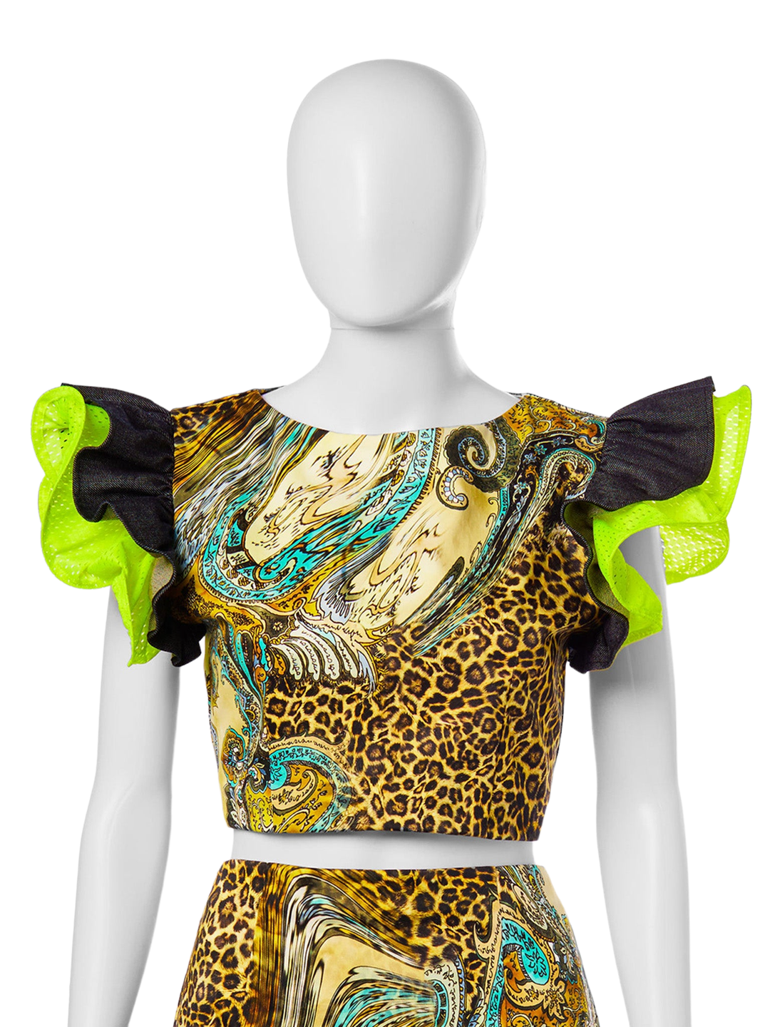 Amy Page DeBlasio Tops Leopard Ruffle Top
