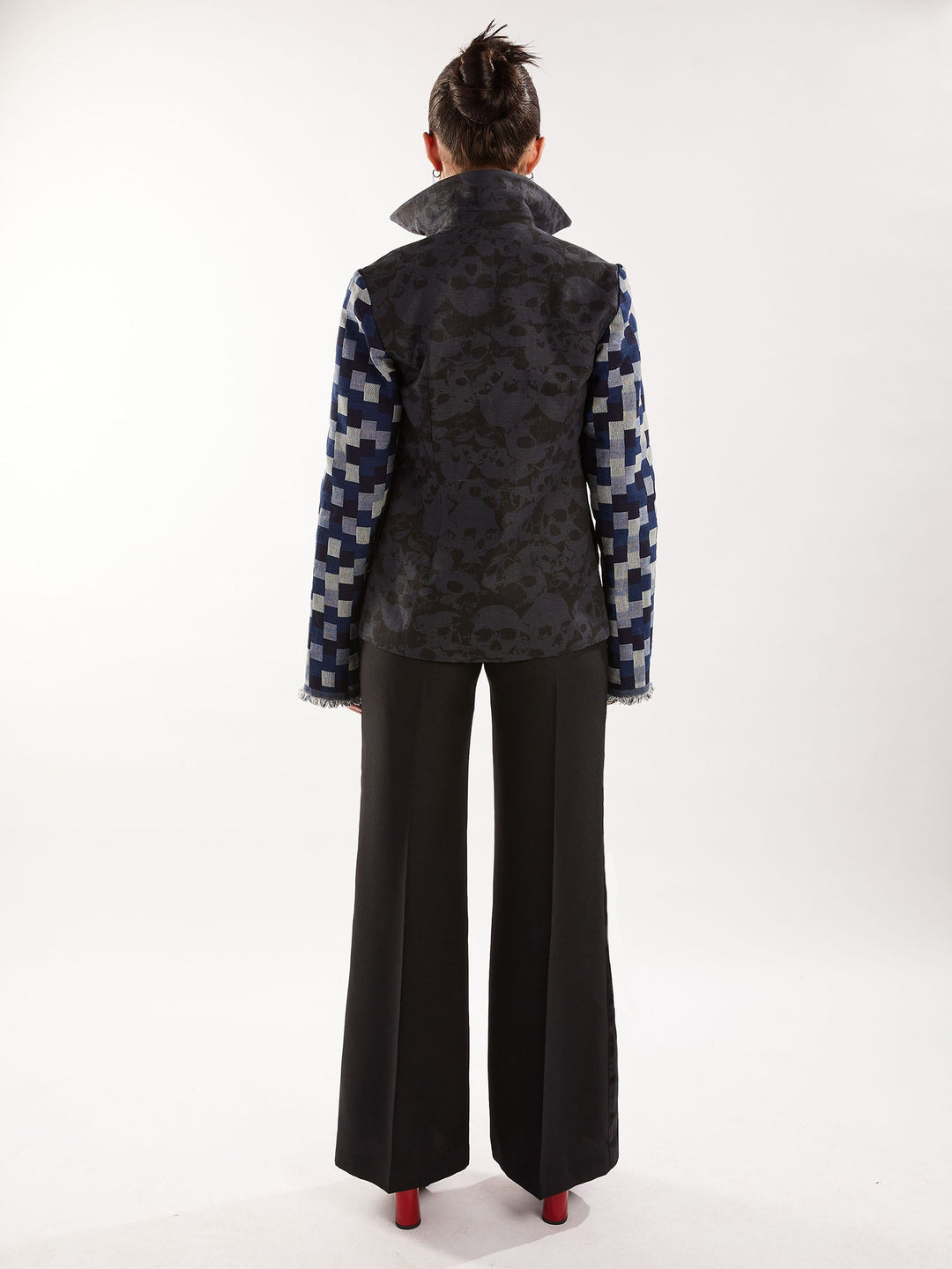 Amy Page DeBlasio Pants Wide Leg Tuxedo Pants in Black