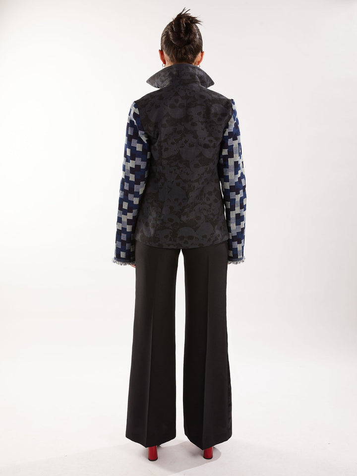 Amy Page DeBlasio Pants Wide Leg Tuxedo Pants in Black