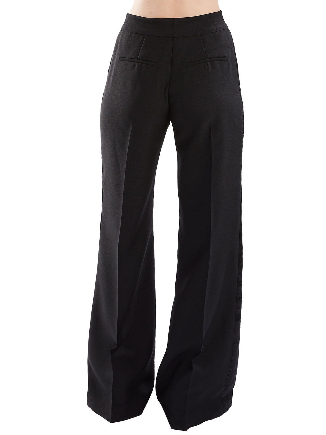 Amy Page DeBlasio Pants Wide Leg Tuxedo Pants in Black