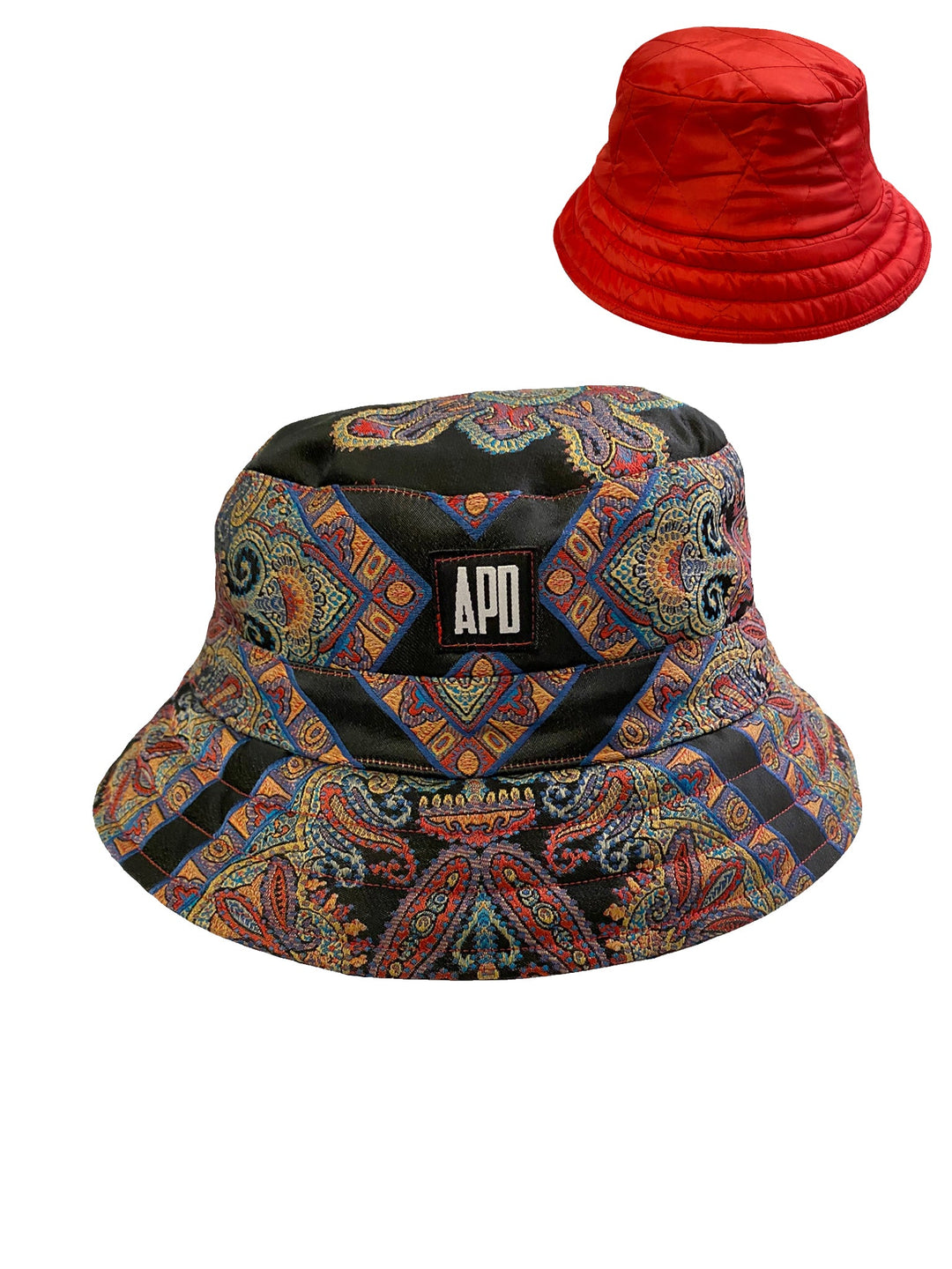 Amy Page DeBlasio Hats Black Jacquard Reversible Bucket Hat