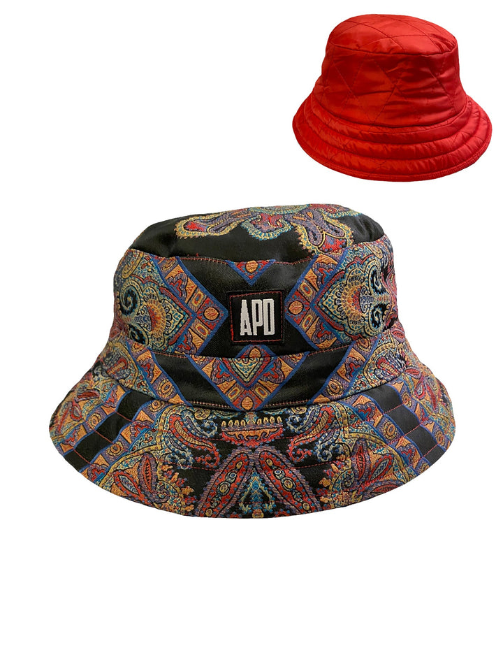 Amy Page DeBlasio Hats Black Jacquard Reversible Bucket Hat