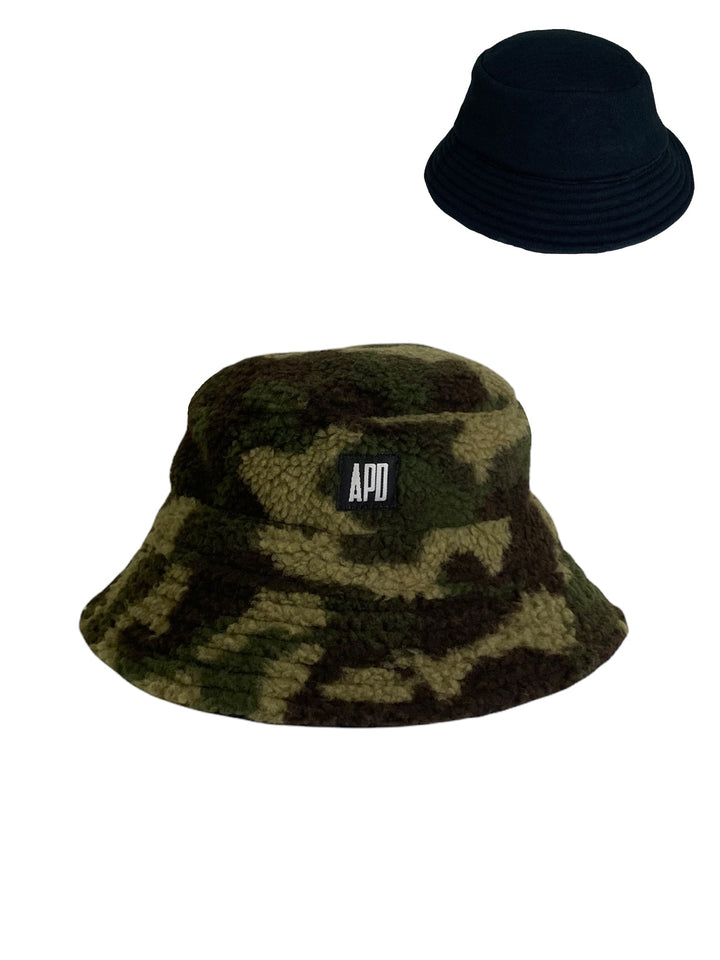 Amy Page DeBlasio Hats Camo Sherpa Reversible Bucket Hat