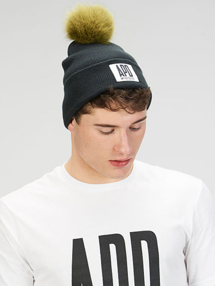 Amy Page DeBlasio Hats Beanie with Fur Pom Pom