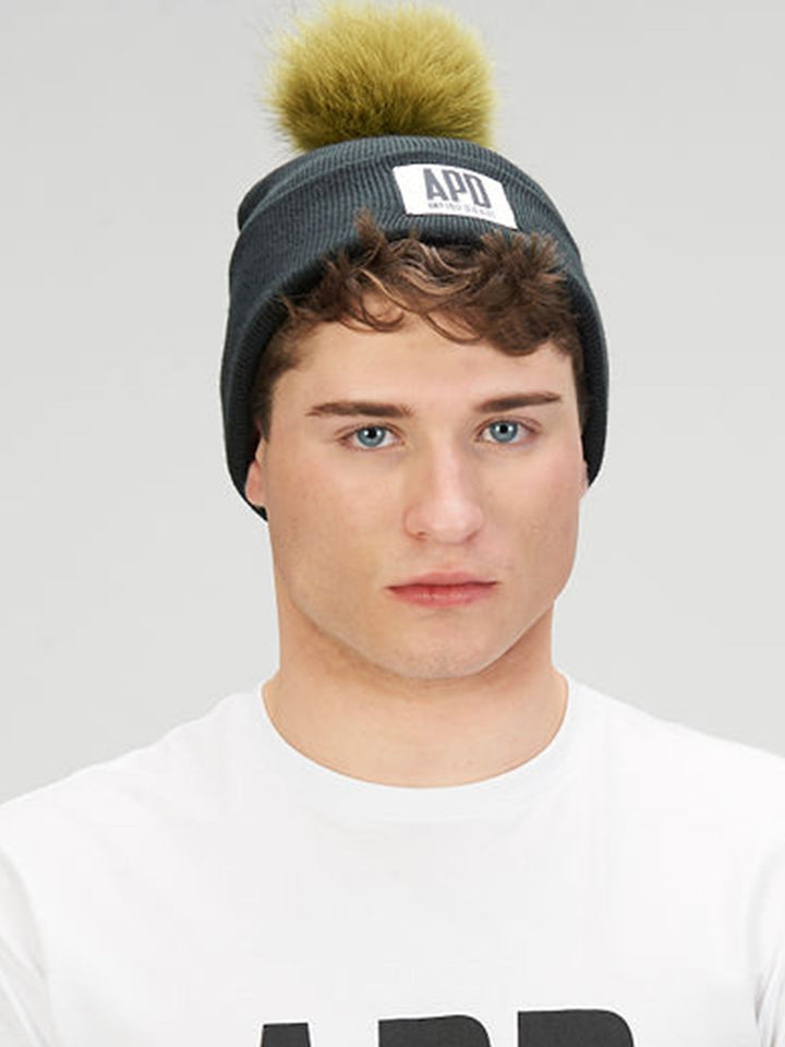 Amy Page DeBlasio Hats Beanie with Fur Pom Pom