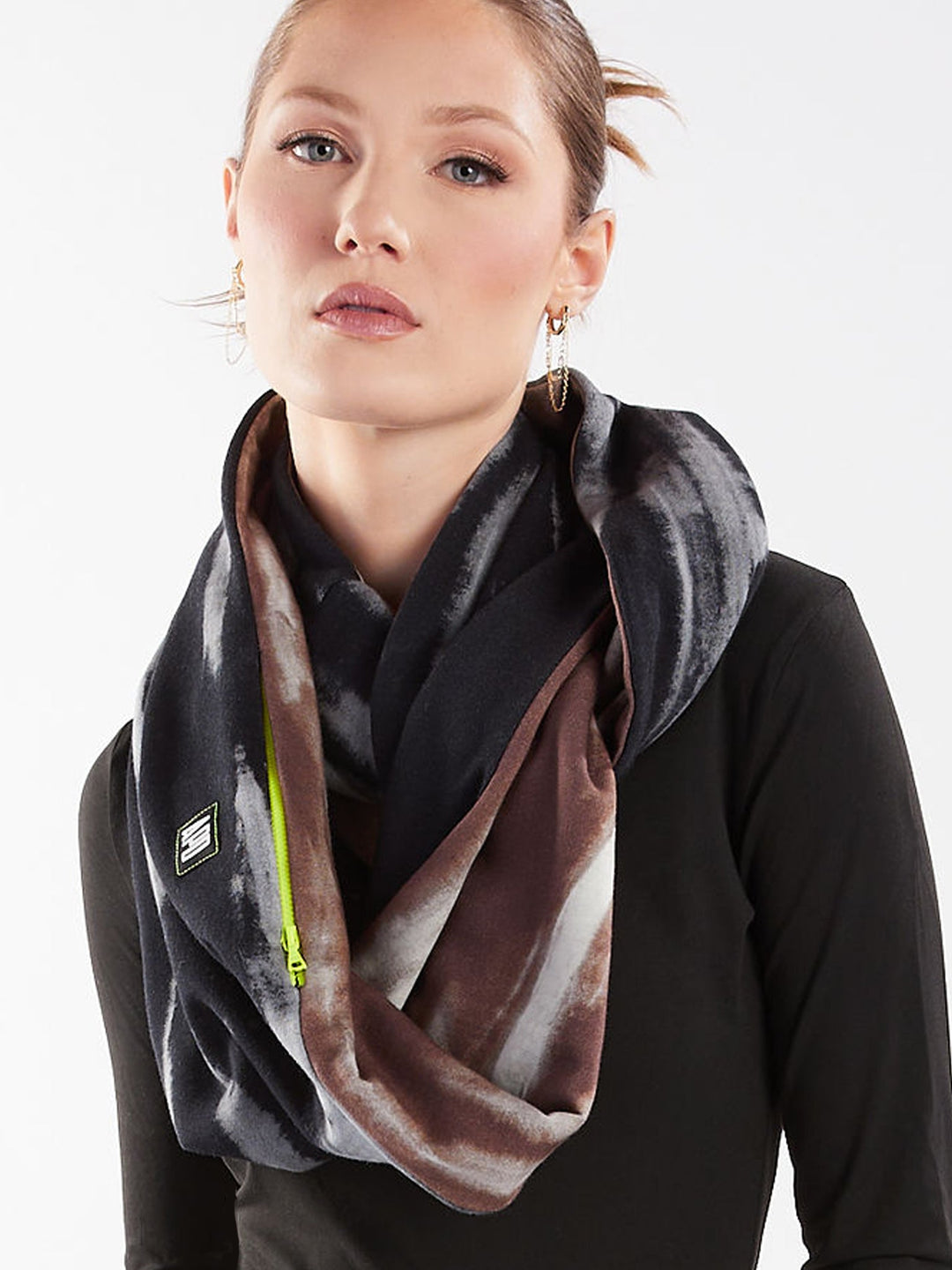 Amy Page DeBlasio Scarves Reversible Pocket Infinity Scarf in Custom Print Cotton Terry
