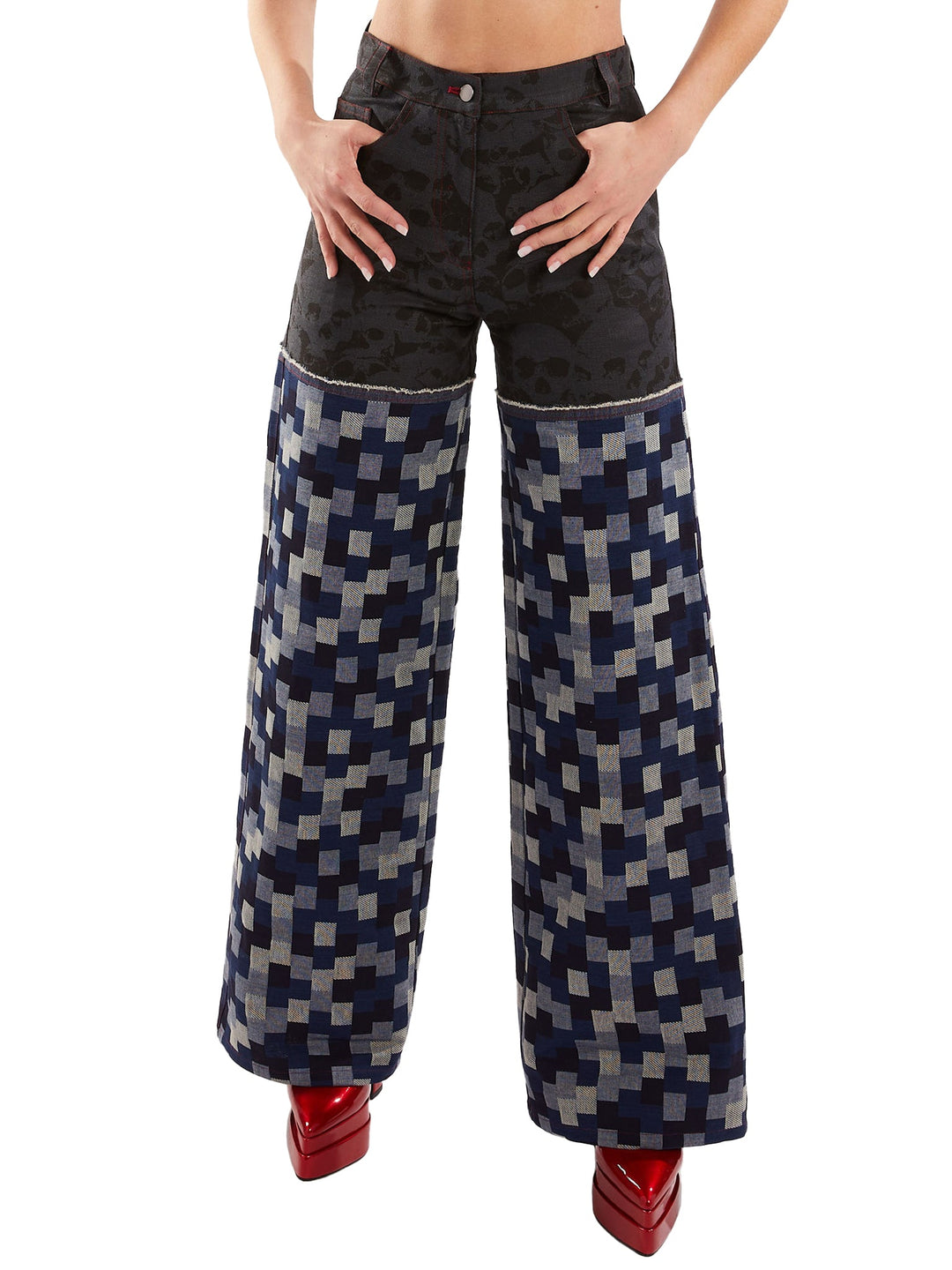 Amy Page DeBlasio Pants Wide Leg Pant in Denim