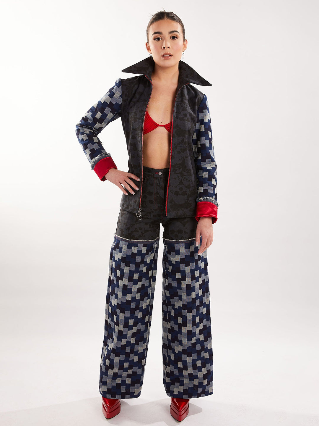 Amy Page DeBlasio Pants Wide Leg Pant in Denim