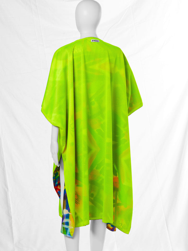 Reversible Kimono Shawl in Graffiti Print and Neon Mesh (20% OFF)