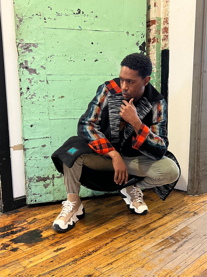 Amy Page DeBlasio Jackets and Coats Trench Coat in Wool and Patchwork