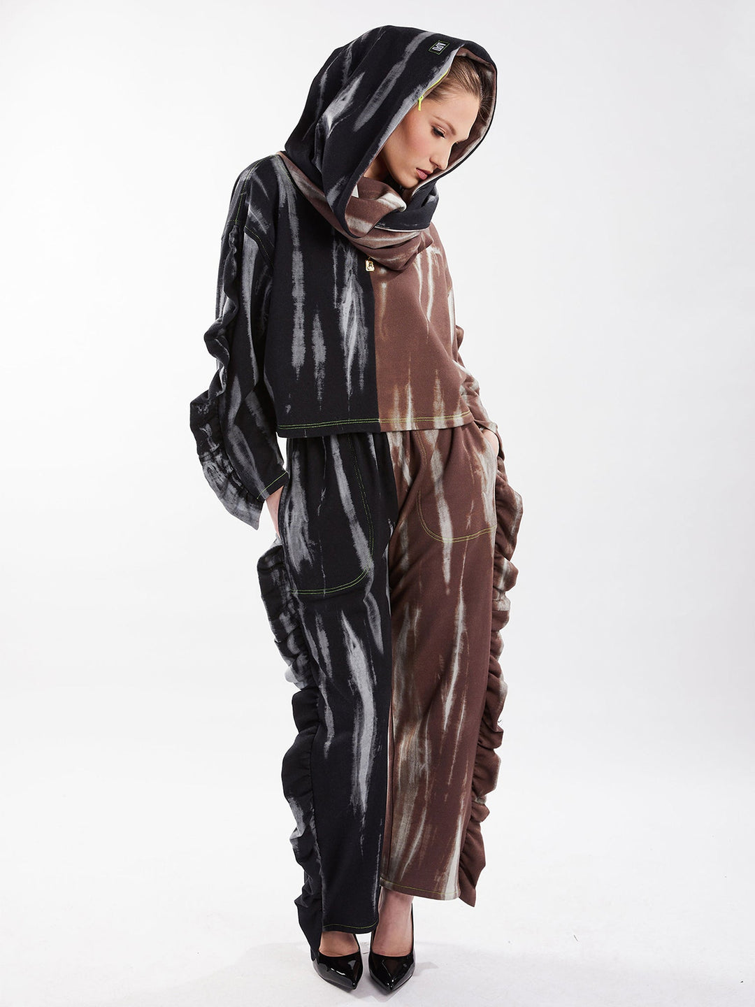 Amy Page DeBlasio Scarves Reversible Pocket Infinity Scarf in Custom Print Cotton Terry