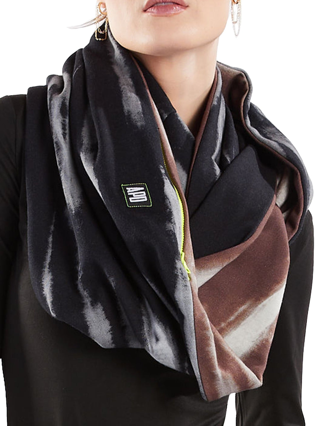 Amy Page DeBlasio Scarves Reversible Pocket Infinity Scarf in Custom Print Cotton Terry