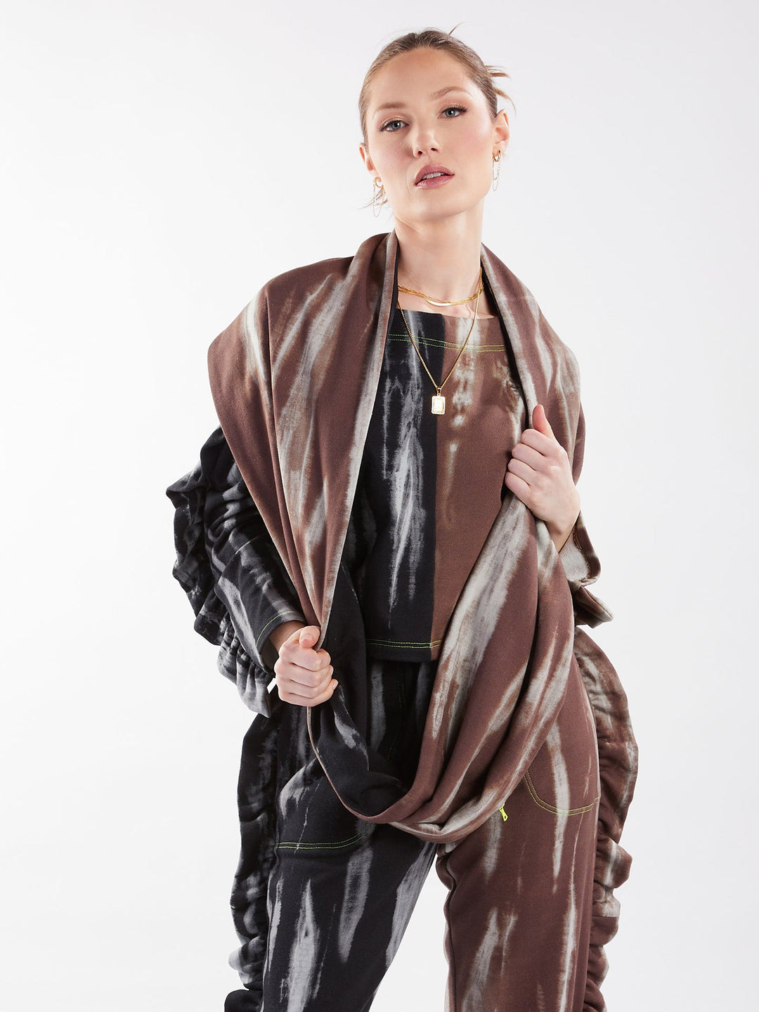 Amy Page DeBlasio Scarves Reversible Pocket Infinity Scarf in Custom Print Cotton Terry