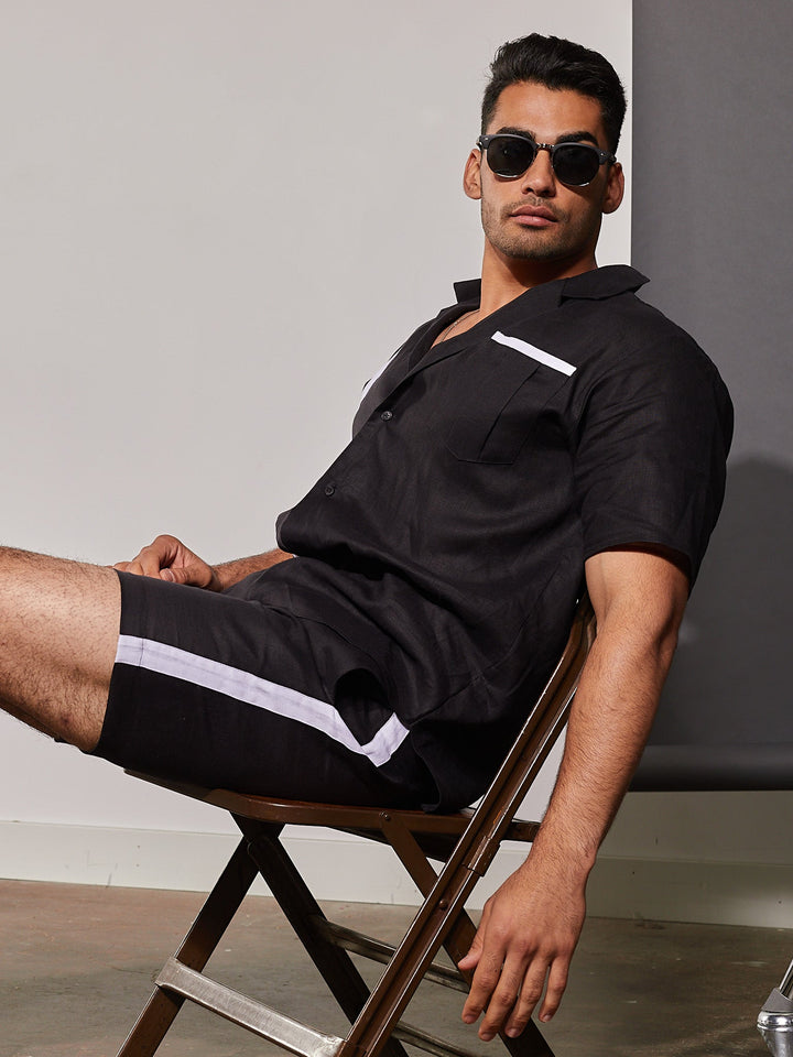 Amy Page DeBlasio Shorts Linen Shorts in Black