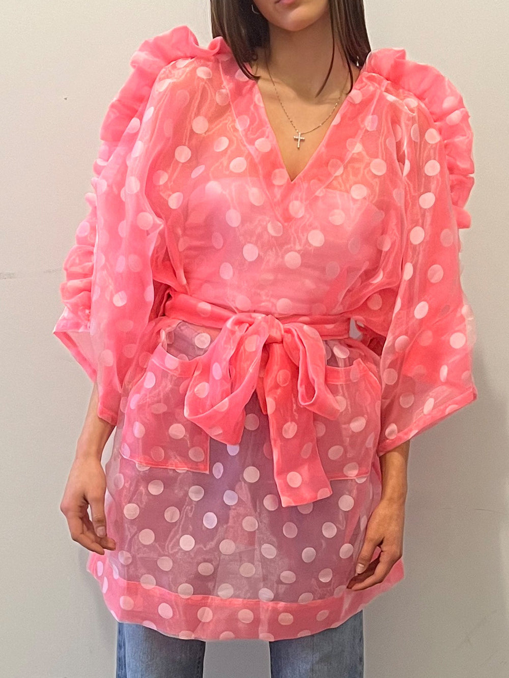 Amy Page DeBlasio Kimono Dress Sheer Ruffle Kimono Dress