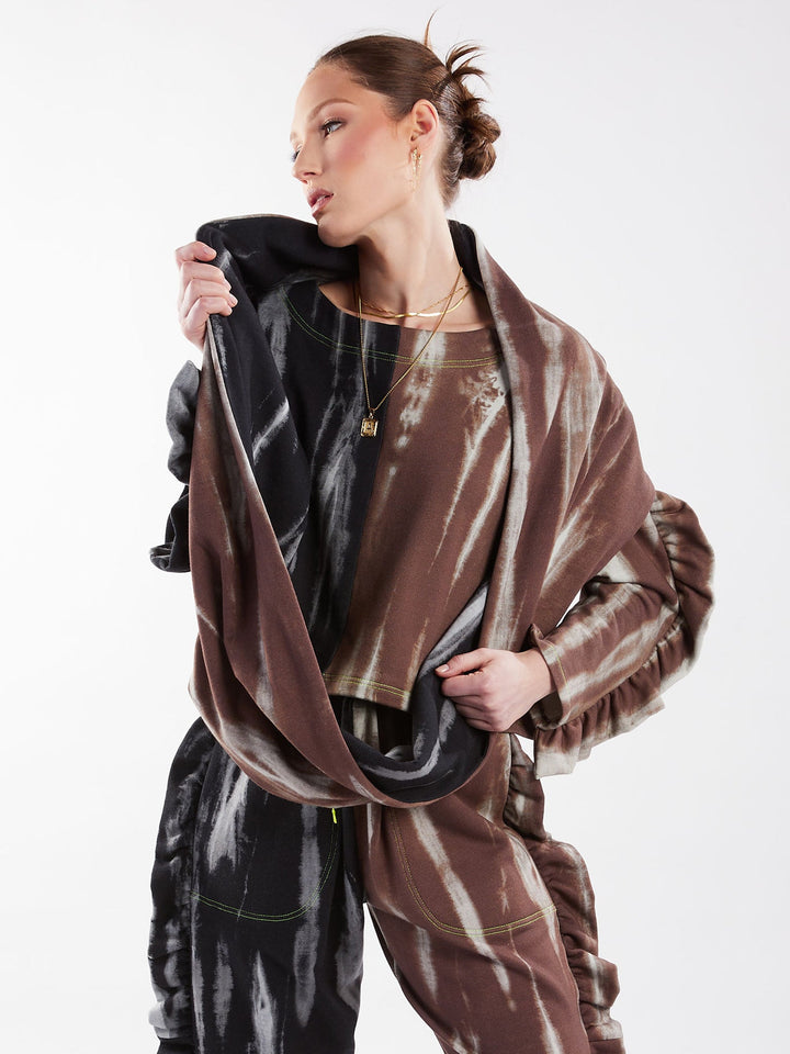 Amy Page DeBlasio Scarves Reversible Pocket Infinity Scarf in Custom Print Cotton Terry