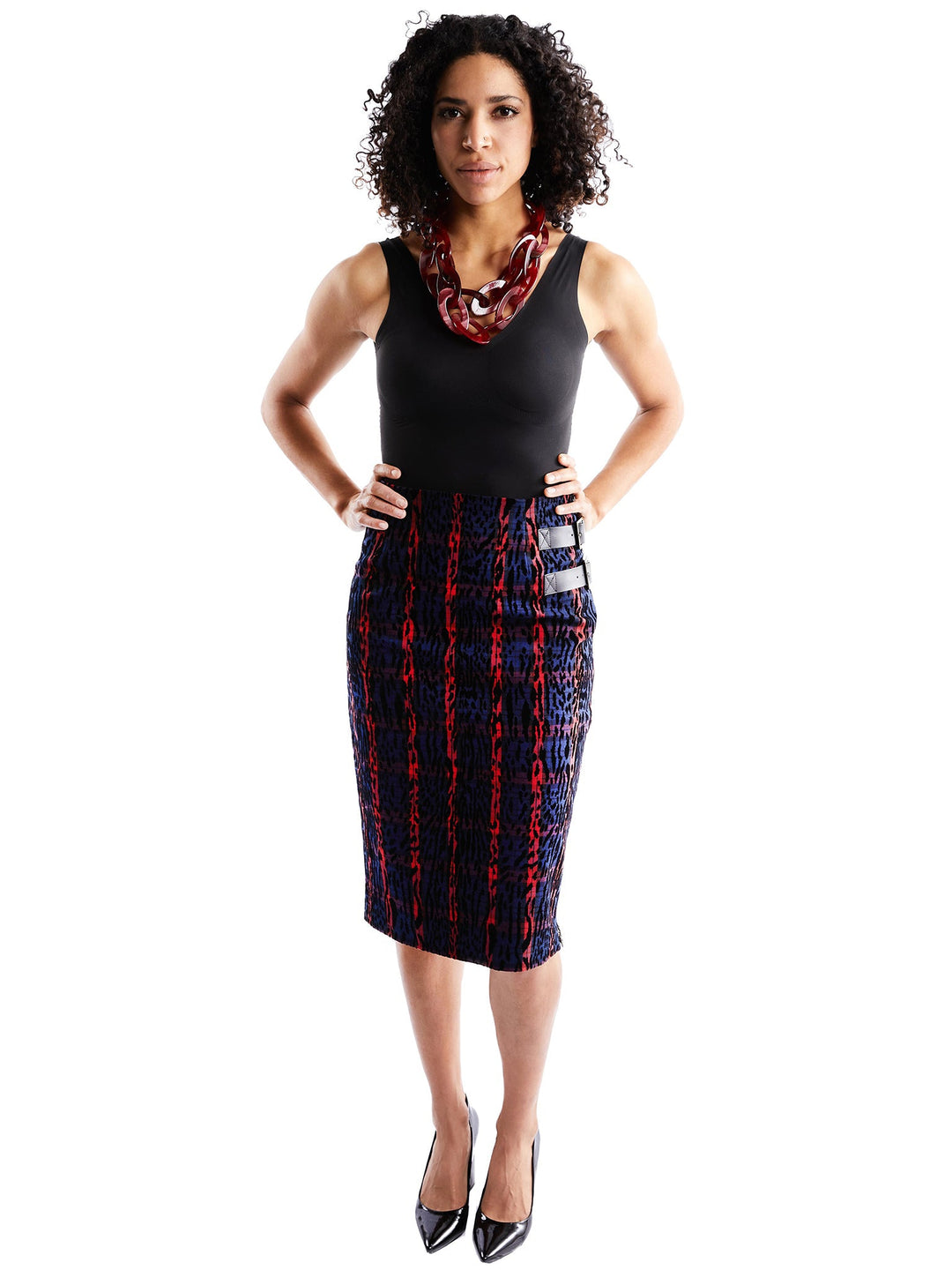 Amy Page DeBlasio Skirts Pencil Skirt in Leopard and Plaid