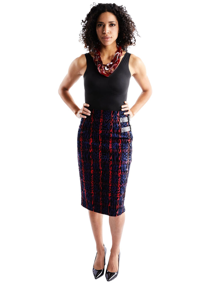 Amy Page DeBlasio Skirts Pencil Skirt in Leopard and Plaid