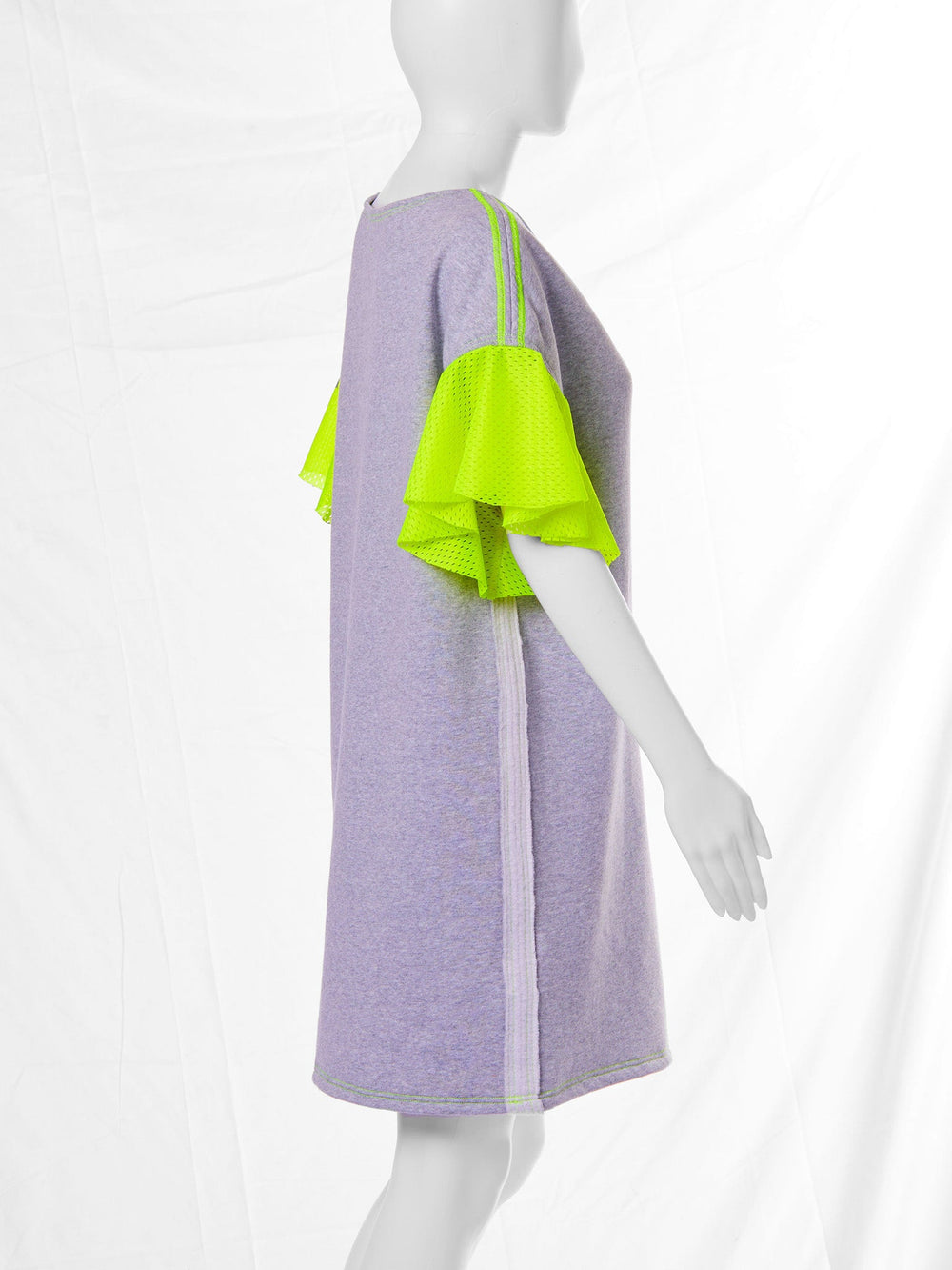 Amy Page DeBlasio Dresses Grey Sweatshirt Dress with Flounce Sleeve