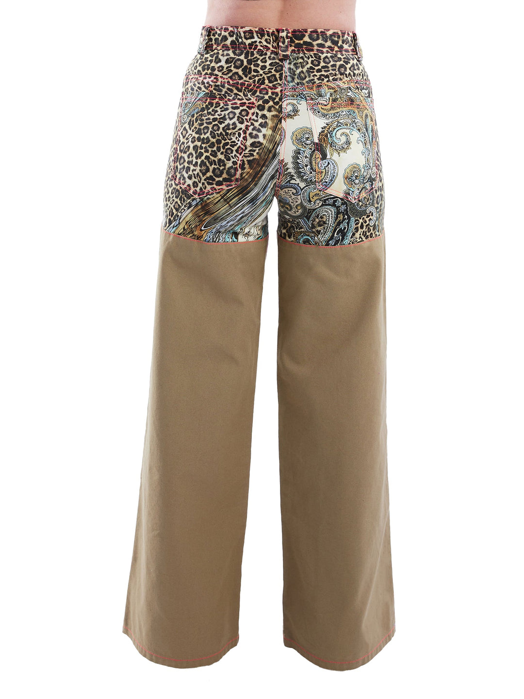 Amy Page DeBlasio Pants Wide Leg Pant in Tan and Leopard Paisley