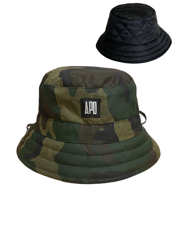 Amy Page DeBlasio Hats Waxed Camo Reversible Bucket Hat