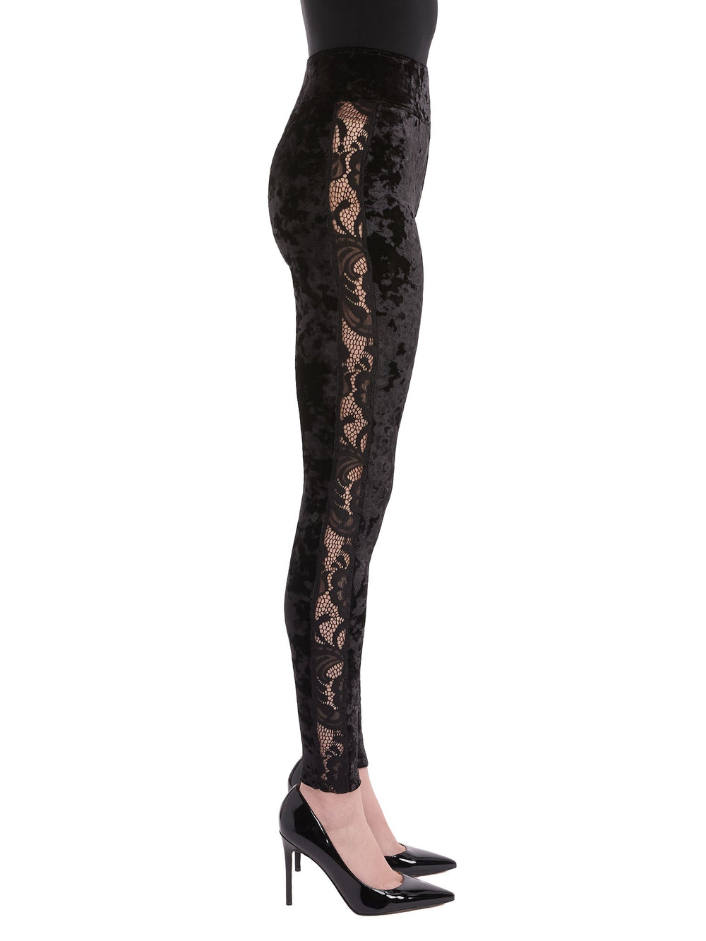 APD PVD Leggings Leggings in Black Velvet and Lace