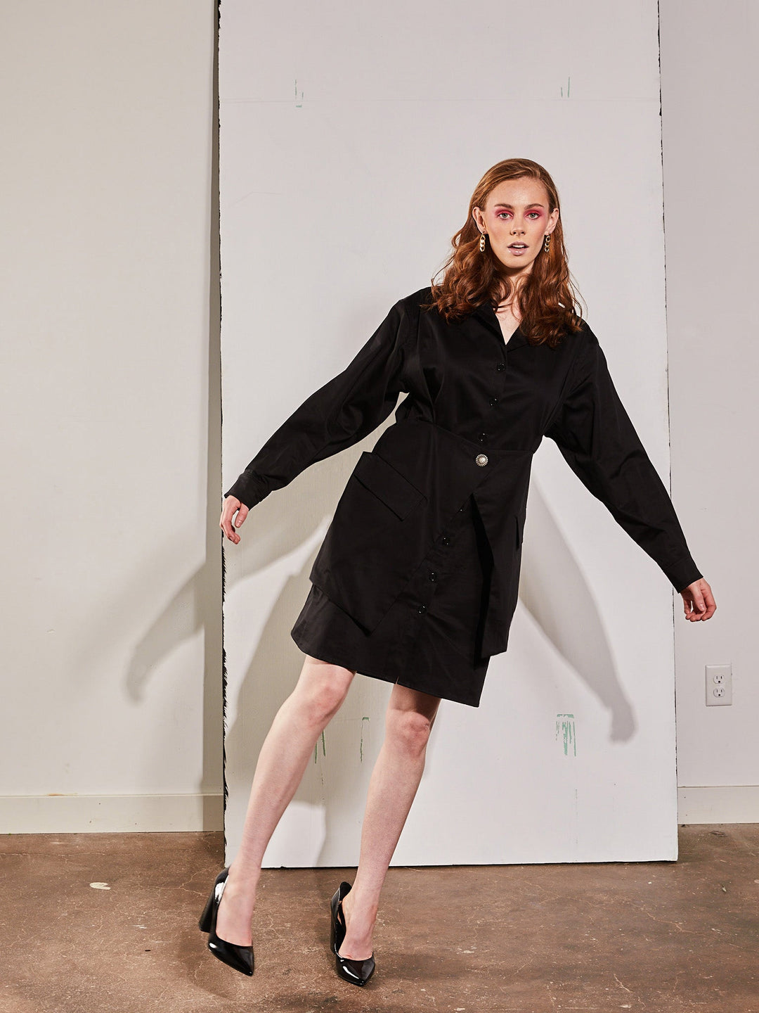 Women's Black Shirt Dress in Cotton – Amy Page DeBlasio