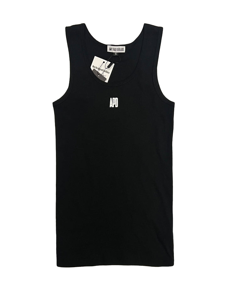 Tank Top with Custom Print Graphic in Black Cotton