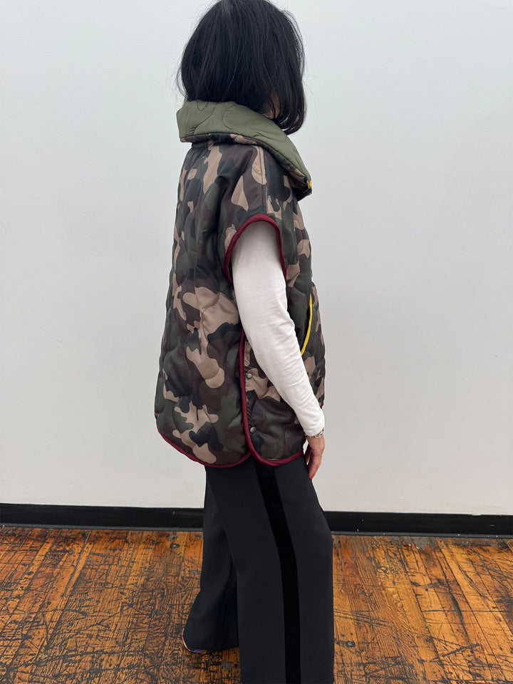 Amy Page DeBlasio Coats & Jackets THE ULTIMATE VEST IN QUILTED RIPSTOP CAMO