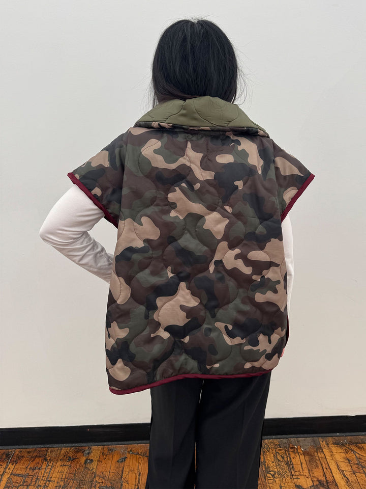 Amy Page DeBlasio Coats & Jackets THE ULTIMATE VEST IN QUILTED RIPSTOP CAMO
