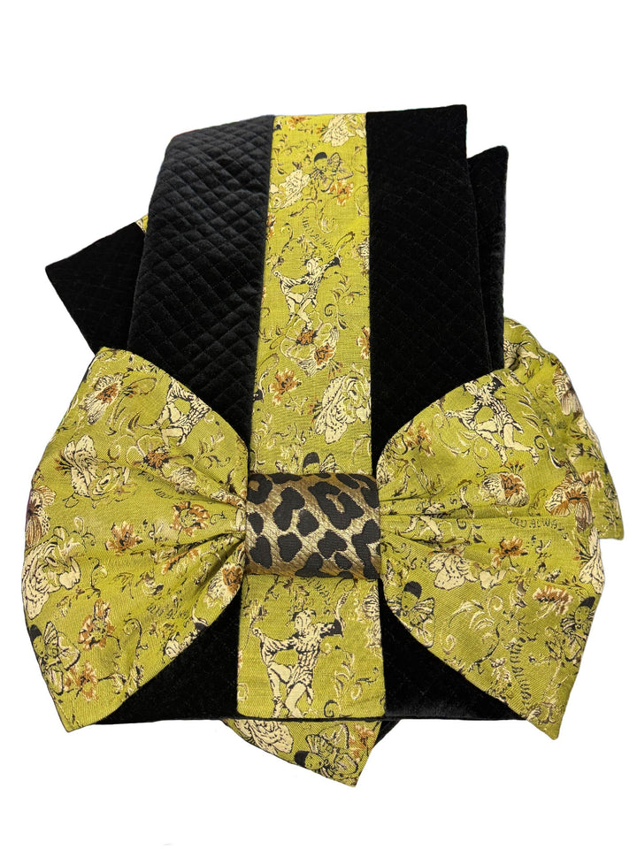 Amy Page DeBlasio Scarves Bow Scarf in Quilted Velour and Chinoiserie Print