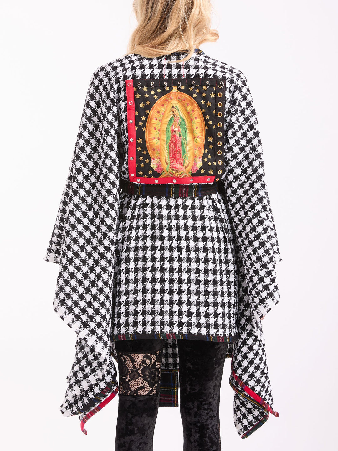 Amy Page DeBlasio Coats & Jackets Our Lady of Guadalupe Belted Houndstooth Poncho