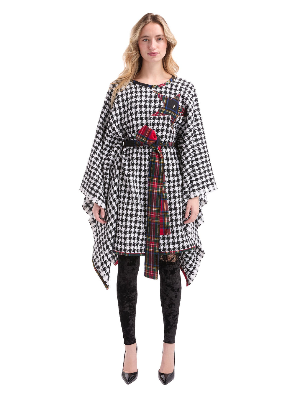 Amy Page DeBlasio Coats & Jackets Our Lady of Guadalupe Belted Houndstooth Poncho